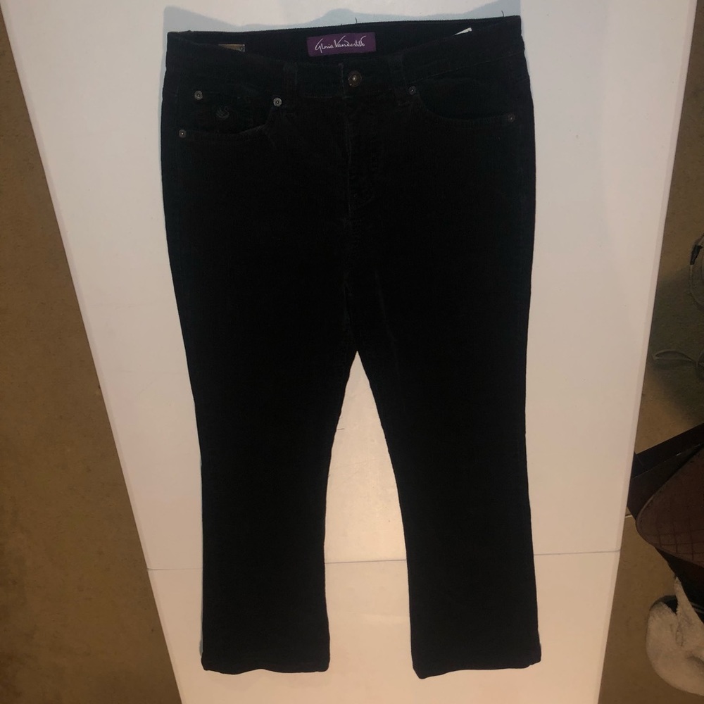 Gloria Vanderbilt Corduroy Black Straight Leg Jeans Size 8